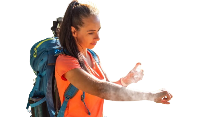 Repellant used by trekker